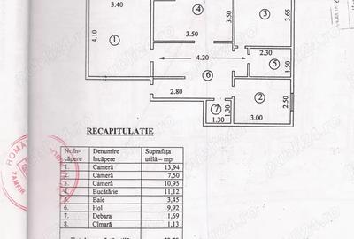Vand apartament 3 Camere Decomandate, Baie cu geam, 64m2 , Mazepa - 2