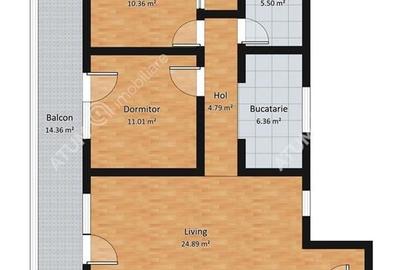 Apartament cu 3 camere 2 parcari si balcon in zona Selimbar din Sibiu - 6