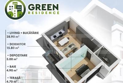 Apartament cu 2 camere semidecomandat în Micro 17 - 11