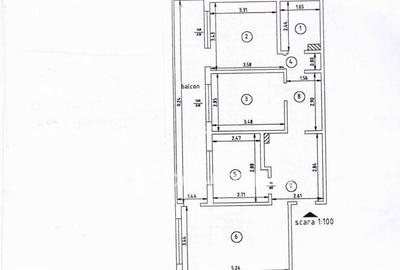 Apartament cu 3 camere decomandat în Frumoasa