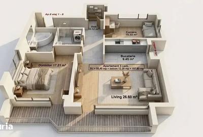 Apartament cu 3 camere în Rahova - 3