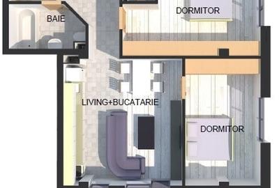 Apartament de 3 camere, 65 mp, balcon, finisat, zona Poligon - 5