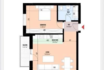 Apartament 2 camere, 59.5 mp, Sos. Alexandriei - 1