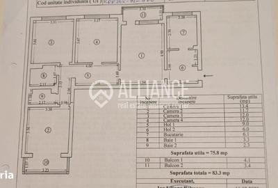 Apartament cu 4 camere semidecomandat în City Park Mall