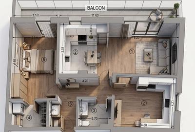 Apartament cu 3 camere decomandat în Sisești - 12