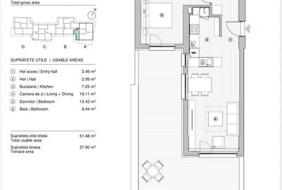 Apartament cu 2 camere, mobilat în Străulești - 20