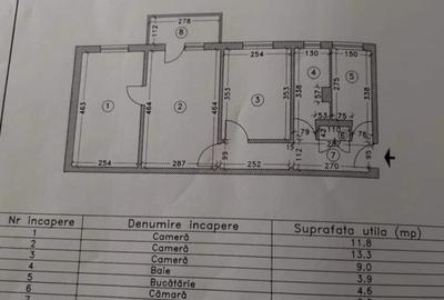Apartament cu 3 camere semidecomandat în Tomis III
