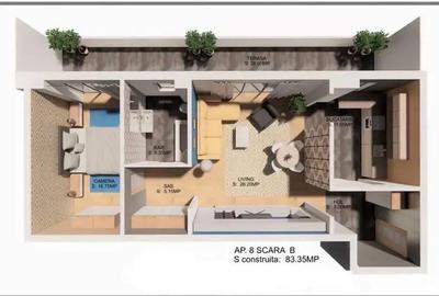 Apartament cu 2 camere decomandat în Central - 9