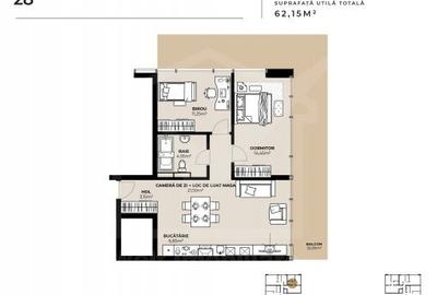 Apartament cu 3 camere semidecomandat în Dâmbul Rotund - 4