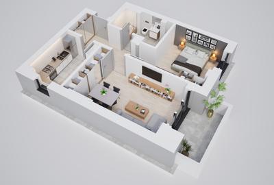 Apartament 2 camere, incalzire in pardoseala, ansamblu nou - 5