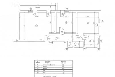 Apartament cu 3 camere decomandat în Central