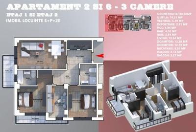 Apartament cu 3 camere decomandat în 1 Mai - 2