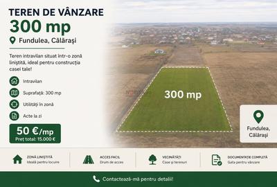 Teren Construcții intravilan de 300 mp, în Fundulea - 1