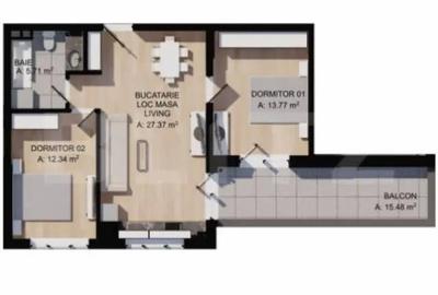 Apartament cu 3 camere semidecomandat în Florești - 3