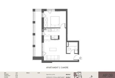 Apartament cu 2 camere semidecomandat în Florești - 2