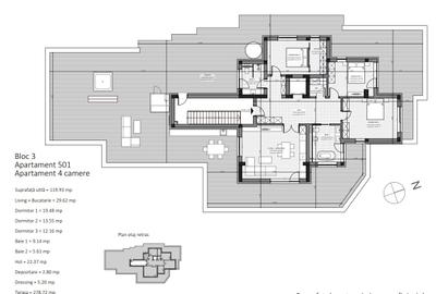 Penthouse cu 4 camere decomandat în Central - 14