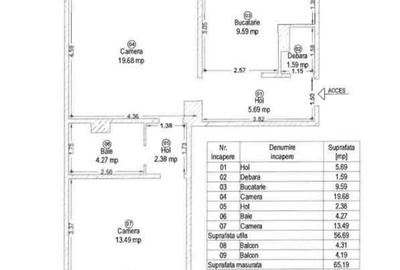 Apartament cu 2 camere semidecomandat în Odobescu
