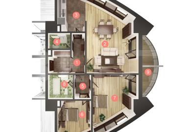 Apartament cu 3 camere semidecomandat în Mănăștur - 1