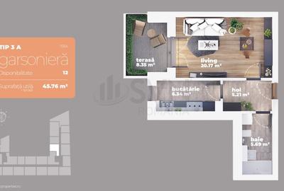 Garsonieră decomandată în Titan - 2