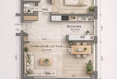 Apartament cu 2 camere semidecomandat, mobilat în Mărăști - 13