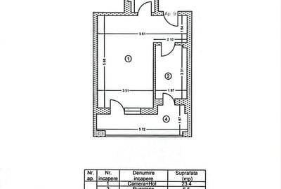 Garsonieră decomandată în Central