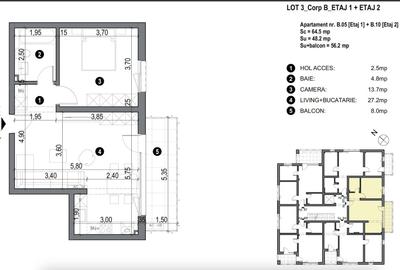 Apartament cu 2 camere decomandat în Freidorf - 2