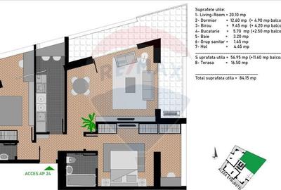 Apartament cu 3 camere decomandat, mobilat în Camil Ressu