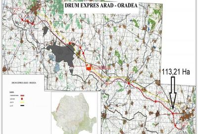 113,21 ha in nordul Aradului, la iesirea de pe drumul expres - 5