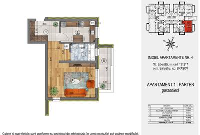 Orizont Residence Sânpetru , Garsoniera decomandata, 41.68 mp, Sanpetru - 2