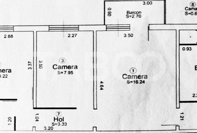 Apartament cu 3 camere semidecomandat în Central - 2