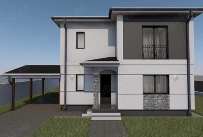 Proprietar . Casa individuala P+1Etaj. 3 Dormitoare. 1 Birou. 3 Bai. Bucatarie Inchisa. CarPort - 7