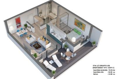 Proprietar vand Apt 2 camere, etaj 1(3), boutique 2020, parcare, lift, bariera - 8