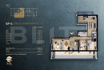Ap. 4 camere[120 mp] Ansamblu Rezidential_zona RIVUS - 2
