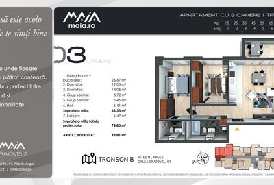 Maia Craiovei | 3 Camere Moderne | Aproape de Parcuri si Scoli Maia Craiovei | 3 Camere Moderne | Aproape de Parcuri si Scoli - 2