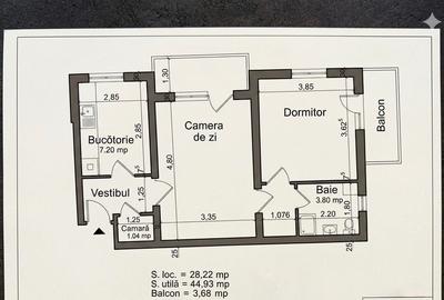 Apartament cu 2 camere semidecomandat în Central - 2