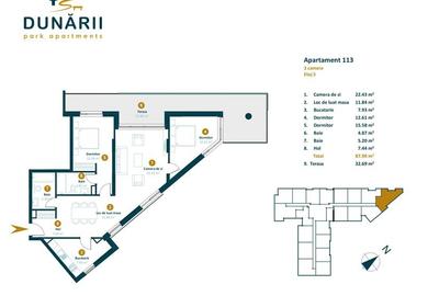 Apartament cu 3 camere semidecomandat în Între Lacuri
