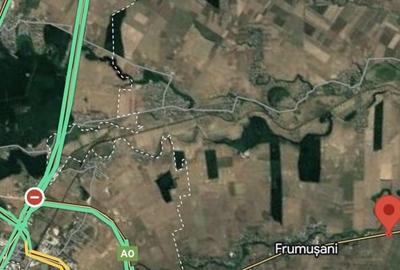 Teren intravilan 5000 mp, deschidere 70 m, Frumusani - DN4, iesire A0 si Centura - 2