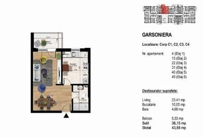 Garsoniera in bloc nou Splaiul Unirii Cheiul Dambovitei - 3