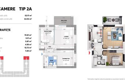 Apartament 2 camere Tip A Plaza Residence Faza 6 - 3