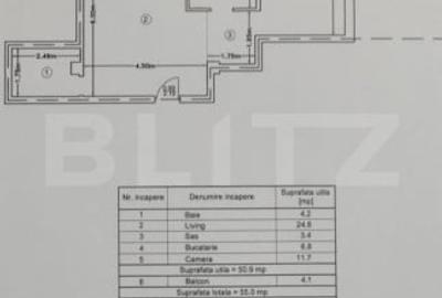 Apartament cu 2 camere semidecomandat, mobilat în Vișani - 9