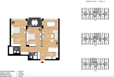Apartament cu 3 camere decomandat în Pipera