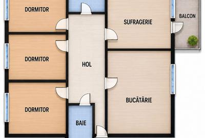 Apartament cu 4 camere decomandat în Lazaret - 2