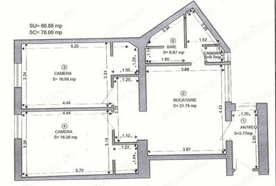 Apartament cu 3 camere decomandat în Ultracentral