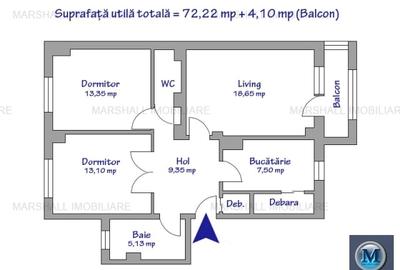 Apartament 3 camere de vanzare, zona Mihai Bravu, 72 mp #16698 - 11