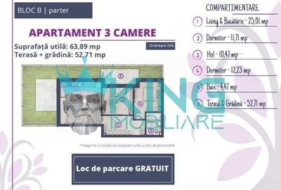 Apartament cu 3 camere decomandat în Periferie