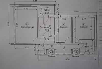 Apartament cu 3 camere decomandat în Vest - 9