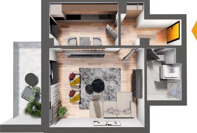 Apartament 1 camera doar 2,5 Km de Podu-Ros/ AVANS 50%+ DIFERENTA - 5