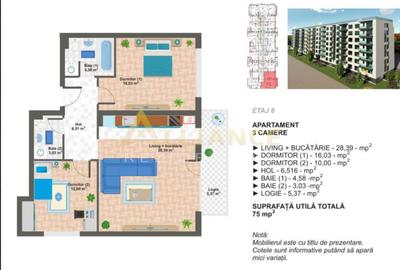 Apartament cu 3 camere decomandat în Metalurgiei - 6