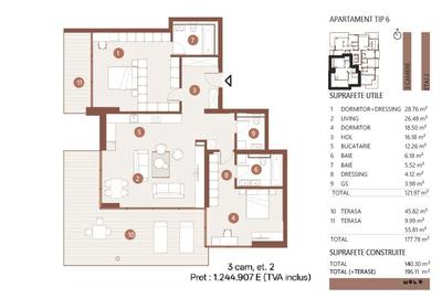 Apartament cu 3 camere decomandat în Floreasca - 12