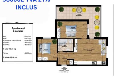 Apartament cu 2 camere decomandat în Central - 7